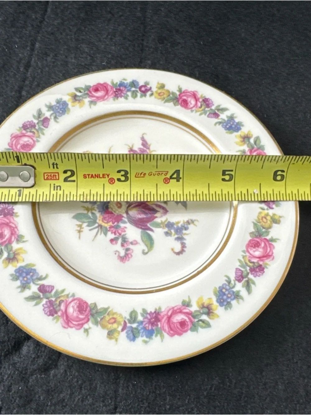 Castleton MANOR USA Bread Plate Lot of 4 Cream Gold Floral 6 1/4